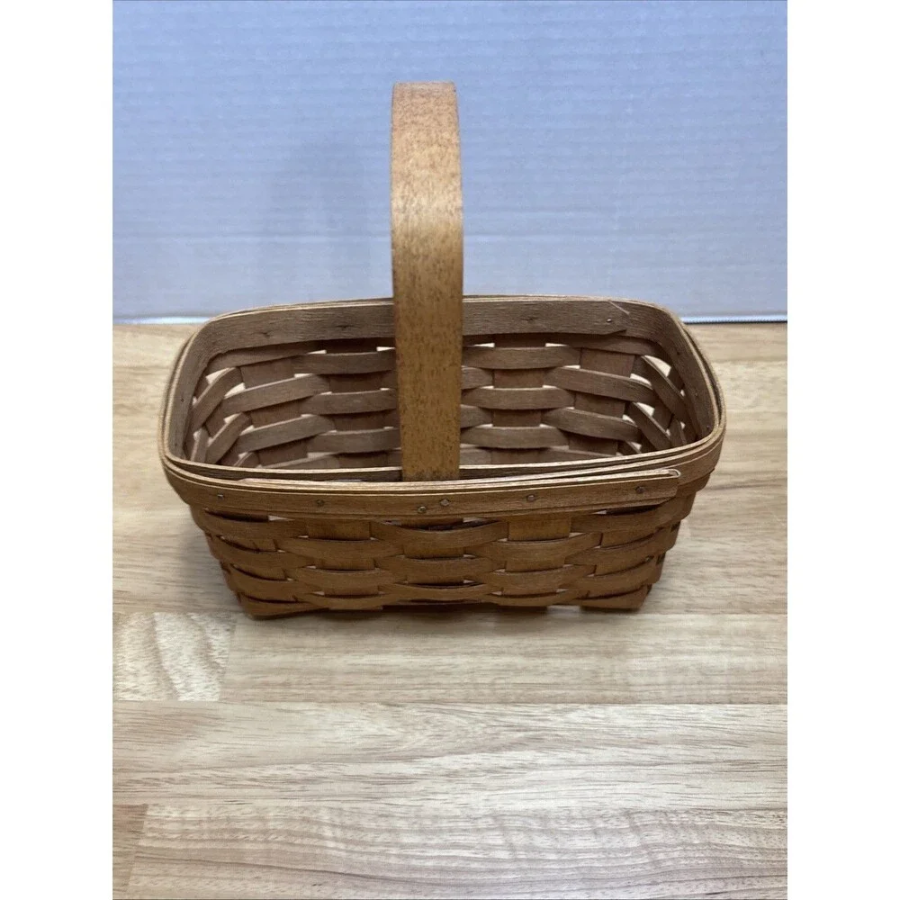 Longaberger 1989 Mother's Day Mini Chore Basket No Liner With Handle Woven